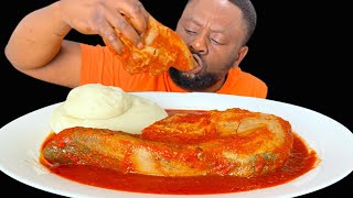 ASMR BIG BEEF TONGUE WITH FUFU AND PEPPER SOUP MUKBANG AFRICAN FOOD [upl. by Polad]