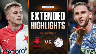 Slavia Prague vs Ajax Extended Highlights  UEL League Phase MD 2  CBS Sports Golazo  Europe [upl. by Leinahtam]