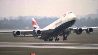 First Boeing 7478F Departure at Düsseldorf HD [upl. by Ynabla]