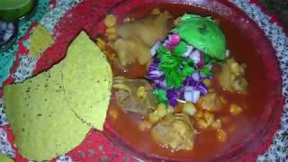 Pozole rojo de puerco estilo guerrero tierra caliente [upl. by Proudlove]