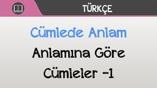 Cümlede Anlam  Anlamına Göre Cümleler 1 [upl. by Also]