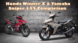 Honda Winner X amp Yamaha Sniper 155 Specs Comparison [upl. by Nahsin631]