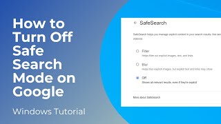 How to Turn Off Safe Search Mode on Google [upl. by Kraus110]