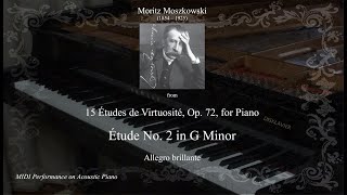 Moritz Moszkowski Étude Op72 No 2 in G Minor Allegro brillante from 15 Études de Virtuosité [upl. by Tak]