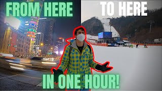 Snowboarding in Korea From Seoul to a Ski Resort in 1 Hour [upl. by Eignav]