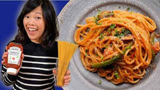 🍝KETCHUP Spaghetti Napolitan  easy 30minute pantry meal  Pantry Eats [upl. by Samot]