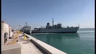 Two British Navy minesweepers collided at a base in Bahrain [upl. by Shaffert]