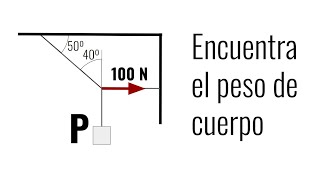 ESTÁTICA PROBLEMA DE TENSIONES Encuentra el peso del cuerpo [upl. by Solraced]