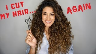 DIY DOUBLE UNICORN HAIR CUT  HOW TO GET LAYERS IN CURLY HAIR [upl. by Suzetta836]