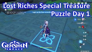 Lost Riches Special Treasure Puzzle Day 1 Genshin Impact [upl. by Nuahsak134]