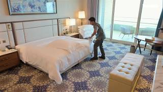 Housekeeping tips How to make the perfect hotel bed [upl. by Arakahs]