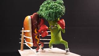 I made Broccoli punching a Hot Dog [upl. by Mastic]