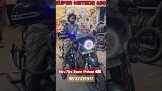 Super Meteor 650 Modification 🔥  Wind Deflector ⚡️  Fog Lights  Head light  Hand protector ✨️ [upl. by Yemaj]