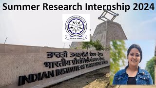 Summer Internship at IIT Ropar 2024 II Research Internship 2024 [upl. by Olivero]