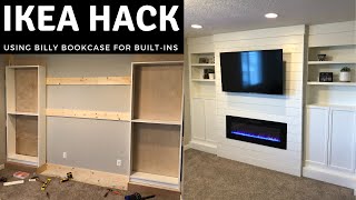 IKEA Billy Bookcase Hack  DIY BuiltIn Shelves [upl. by Christine713]