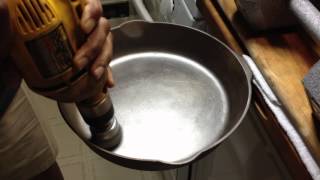 Wire Brushing a Cast Iron Skillet [upl. by Kotz]