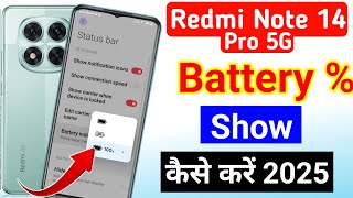 Redmi note 14 Pro 5g battery percentage setting how to show battery percentage in redmi note 14 pro [upl. by Feil]