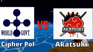 Cipher Pol 0 vs Akatsuki Blox Fruits Crew War [upl. by Nnaillij]