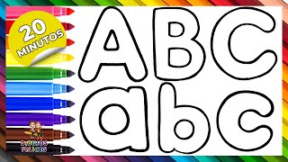 Dibuja Y Colorea El Abecedario 🔠🔡🎨🌈 Aprende Letras y Colores en Español 🇦🇿 Dibujos Para Niños [upl. by Elleval]