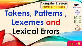 L5 Tokens Patterns  Lexemes and Lexical Errors  Compiler DesignCD Lectures in Hindi [upl. by Elesig499]