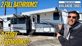 2 Story 3 Bedroom RV 2022 Keystone Avalanche 390DS with NEW UPDATES [upl. by Notelrahc]