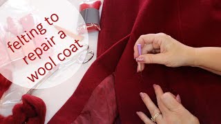 Repairing a Wool Coat with Felting [upl. by Sonja153]