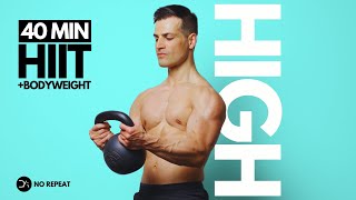 40 Min Kettlebell Workout  Intense Full Body  No Repeat [upl. by Antin850]