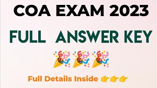 COA Exam 2023 Answer Key  Computer On Office Automation [upl. by Atnoved809]