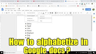 How to alphabetize in google docs Step By Step Instruction [upl. by Mischa]