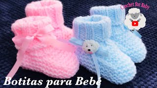 Como tejer paso a paso zapatitos botitas o escarpines para bebé 0 a 3 meses Crochet for Baby 203 [upl. by Tyson]