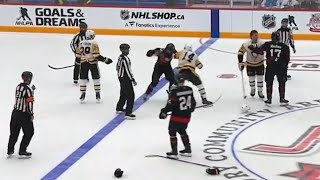 Pre Season Rough Stuff Between Penguins amp Senators Hot Mic [upl. by Alyled]