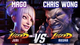 SF6 ▰ MAGO Juri vs CHRIS WONG Akuma ▰ High Level Gameplay [upl. by Eisoj]