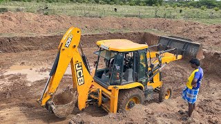 Mahindra and JCB 3dx working New Pond Making with Tractor for Farming Land  Jcb video [upl. by Pubilis]