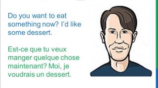 Dialogue 24  English French Anglais Français  What did you eat for lunch  Déjeuner [upl. by Aniluap]