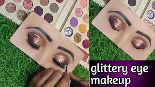 glitter eye makeup  step by step  for beginners  nandini talegaonkar makeover [upl. by Ahseen]