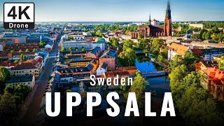 Tour of Uppsala with 4k Drone camera Old town cathedral Uppsala university  Travel guide [upl. by Alric644]