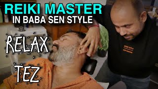 Reiki Master head massage therapy focused hand massage Deep tissue in his old style 💈ASMR RELAX💈 [upl. by Ecirtnas]