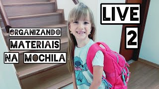 Ao vivo  Organizando material escolar na mochila Rebecca Bonbon [upl. by Reifnnej]