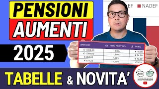 ULTIM’ORA ✅ PENSIONI ➜ AUMENTI 2025 ANTEPRIMA CALCOLI TABELLE REPORT INPS 📈 NUOVI IMPORTI GENNAIO [upl. by Zulch226]