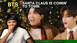 BTS Sings Santa Claus Is Comin To Town  REACTION [upl. by Airdnat]