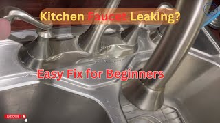 How to Fix Kitchen Faucet Leaking at Base  Kitchen Faucet Leaking Easy Fix for Beginners [upl. by Siberson]