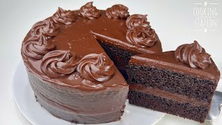 Moist CHOCOLATE CAKE With Cocoa Powder Recipes  Homemade Chocolate Frosting  No Chocolate [upl. by Bilow925]