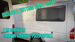 Installing T1N Sprinter Side Flares aka Camper Van Pods [upl. by Ainitsirhc]