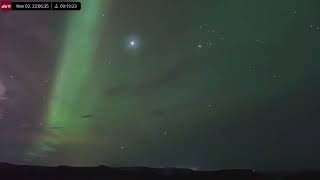 Nov 2 2024 Aurora Borealis Over Iceland in 4K Ultra HD [upl. by Ahsiemac]