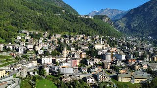 Chiesa in Valmalenco A 4K Aerial Adventure Through Alpine Beauty [upl. by Hartnett]