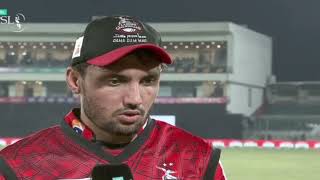 Zamankhan Interview after winningLahore Qualandar Vs Islamabad United postof thematch presentation [upl. by Viradis]