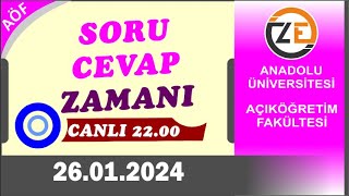 AÖF 26 01 2024 Canlı Soru İtirazları Açıklandı  Sıra Sonuçlarda [upl. by Anayeek917]