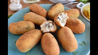 Croquetas caseras de champiñones CREMOSAS Y BUENÍSIMAS [upl. by Leumek]