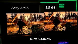 IMPRESSIONS SIDE BY SIDE SONY A95L VS LG G4 THE LG G4 IS AN AMAZING TV LG DID THERE THING [upl. by Enitsenrae]