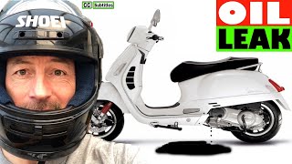 Vespa Oil Leak problem  Vespa GTS 300 Oil Leak problem [upl. by Sinnoda798]